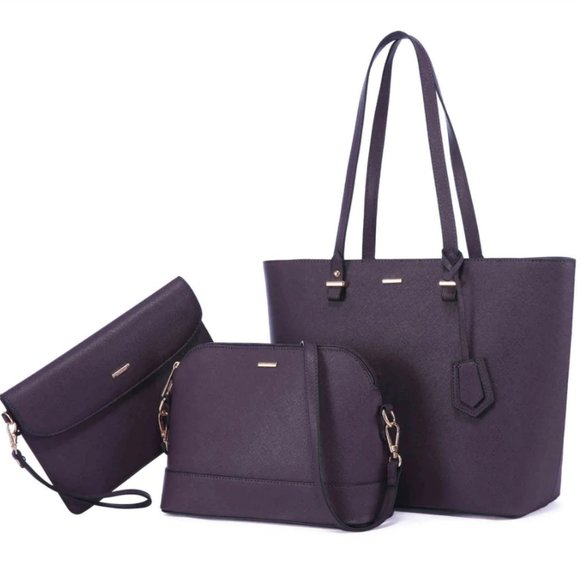 Lovevook Handbags - Lovevook Classic 3 Pcs Set Large Shoulder Bag + Crossbody Bag + Clutch NWT